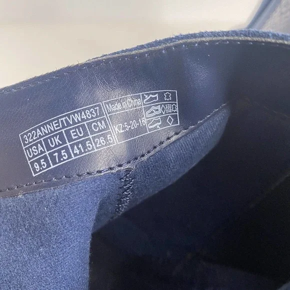 VIONIC Ankle Boots Sz 9.5 322 Anne Blue Suede Snakeskin Accent Side Zip Women - Picture 8 of 12